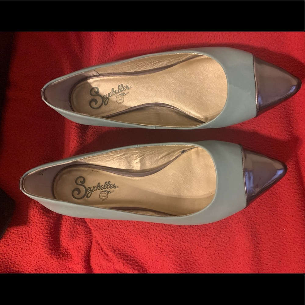 Seychelles Aqua Leather Juniper Flats